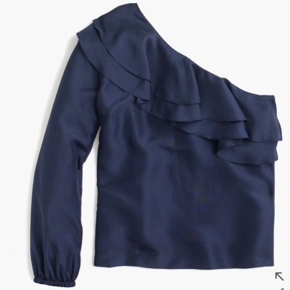 J. Crew Tops - J. Crew One Shoulder Silk Shantung Top